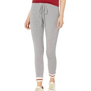 Monrow Women's Dark Heather Supersoft Skinny Sweats W/Elastic Cuff